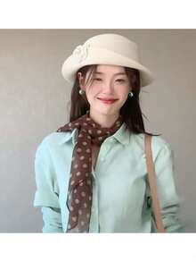1顶女士毡帽，德比帽，教堂头饰，饰有花朵，优雅女士茶会帽，复古贝雷帽，镶有水钻，时尚柔软毡帽，适合角色扮演、婚礼派对、女士礼物，2024新款 - 彩色 - 查看 16