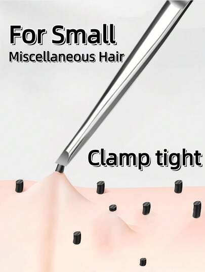 1 pieza Pinzas para cejas de acero inoxidable premium, pinzas para eliminar el vello, pinzas para cejas anguladas, pinzas para eliminar el vello, pinzas para el bigote. Ideal para la eliminación del vello facial e intranasal, adecuado para cejas, vello fino, bigote - Una excelente herramienta de aseo