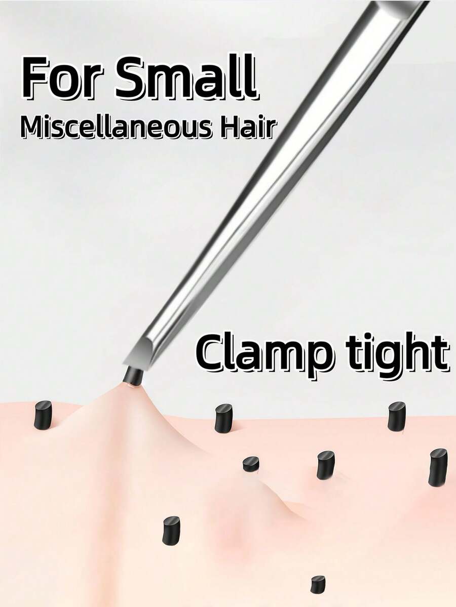 1pc Premium Stainless Steel Eyebrow Tweezers, Hair Removal Pliers, Angled Eyebrow Clip, Hair Removal Clip, Mustache Clip. Ideal For Facial And Intranasal Hair Removal, Suitable For Eyebrows, Fine Hair, Mustache - An Excellent Grooming Tool