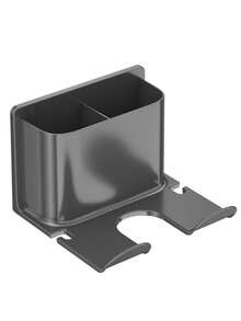 1pc Plastic Wall-Mounted Hair Dryer Holder - Bathroom Hair Dryer Storage Rack, No Drilling Required With Plug Hook - Multicolor - View 11