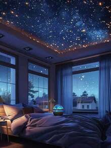 One USB Projector Light, Creating A Magical And And Starry Atmosphere Night Light Any Room. LED Light Equipped With A Remote Control Remote Adjustment And Projection Light With Effect Of Milky Way, Starry And Northern Lights Are A Novel Decorative Light Bedrooms, Living Rooms And Other Rooms. It Is And Ambient Light Home Theaters, Ceilings, Birthdays, Parties, Parties, Camping And Weddings. This Is A Festival And Birthday Present Boys And Girls - Multi-color light - 查看 4