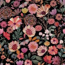 1卷波西米亚风花卉自粘壁纸 - 可撕贴可移除壁纸，彩色花卉图案，复古农舍风格，宽17.32英寸，装饰墙贴，家居装饰DIY贴纸，客厅装饰及配件，厨房壁纸，美观壁纸，租房者适用自粘壁纸，节日装饰壁纸 - 花卉 - 查看 10