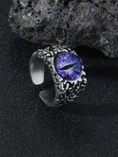 Anel minimalista com olho de diabo, peça única, para uso diário e como presente para amigos.