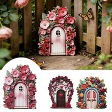 1,0 cm de grosor Mini puerta de hadas Decoración de paisaje micro, Suministros de plantación de musgo en maceta, Adorno de modelo de puerta de hadas, Adecuado para decoración de patio y jardín, Decoración de exteriores y jardín, Adorno de jardinería (Artesanía de madera de doble capa) - JLM022 - Ver 2