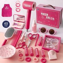 45/49件套儿童美发造型过家家玩具套装，角色扮演和沙龙换装玩具，送给女孩的完美生日礼物。惊喜礼物！ - 彩色 - 查看 12