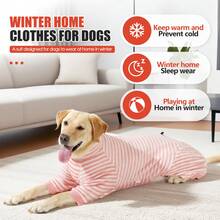 狗狗睡衣，抓绒高领全身雪服，小型、中型、大型犬术后恢复服，舒适防风狗狗毛衣 - 彩色 - 查看 6