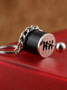 Joivida 1pc Unisex Creative Gear Shift Zinc Alloy Keychain - Black - View 1