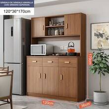 Gabinete De Cocina Bufetera Mueble Para Sala 170x36x120cm - Marrón - Ver 2