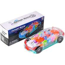 ArtCreativity Light Up Transparent Sensory Car Toy For Kids, 1PC, Bump And Go Toy Car With Colorful Moving Gears, Music, And LED Effects, Easter Toys For Toddlers, Great Birthday Gift Idea - 彩色 - 查看 12