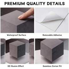 1件装3D立体转角墙贴，3D光学错觉转角墙贴，重塑现实墙贴，创新时尚家居装饰，适用于客厅、办公室、卧室 - 多色 - 查看 10