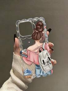 Braided Wave Edge Minimalist High-End TPU Travel Girl Painted Anti-Drop Phone Case Compatible With IPhone 17pro/17Air /17/17promax 16/11/16pro/16plus/16promax/16e/15Promax/13/14/12/XS/XR/7G/8PXR /7/8, Painted Suitable For IPhone 15Promax, Apple 13, 14, 11 Soft Case, P12 Anti-Drop X, Braided Wave Edge 12/14 Painted TPU Anti-Drop Soft Case - Multicolor - View 6