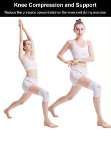 可调节交叉绑带和透气网布男女通用护膝，轻便的ACL/半月板保护，适用于跑步、健身和其他活动，有效减轻关节压力。适合女性护膝、跑步装备、健身器材，可作为情人节、妇女节、返校季、父亲节、母亲节等节日的礼物。 - 彩色 - 查看 6