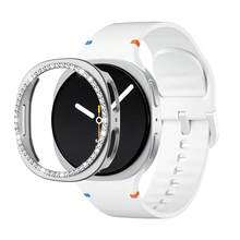2件套闪亮保护壳，兼容三星Galaxy Watch 8 40mm/44mm (2025) 配件，钻石边框硬质PC保护套，适用于Galaxy Watch 8，运动表带兼容三星Galaxy Watch 8/8经典表带 40mm/44mm (2025) - 无缝隙硅胶软防水Galaxy 8表带，男女通用 - 矽膠 - 查看 22