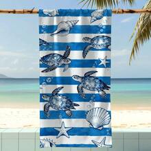 1 chiếc khăn tắm biển họa tiết mỏ neo và rùa biển sọc xanh trắng, chất liệu microfiber siêu mềm, cỡ lớn, thấm hút cực tốt, thích hợp cho du lịch, hồ bơi, lặn biển, lướt sóng, yoga, cắm trại, nhiều kích cỡ khác nhau, phụ kiện bãi biển. - A - Xem 5