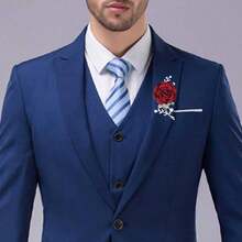 This Is A Charming And Elegant Bridal Brooch. The Fabric Rose Brooch Can Be Worn On Suits, Shirts, And Is Suitable For Daily Outings, Wedding Ceremonies, Balls, Parties, And Business Meetings. It Also Makes A Great Gift For Valentine's Day And Mother's Day. - Multicolor - View 7