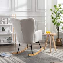 Modern Teddy Armchair For Living Room And Bedroom, White, Light Grey. - White - View 4