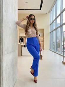 Women Pants - 藏蓝色 - 查看 3