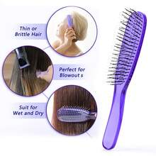 1把全新水晶发梳，头部按摩梳 - 适用于直发、湿发和干发，女士礼品套装 - 多色 - 查看 4