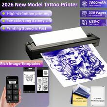 Portable Printers Wireless For Travel, Support 8.8" X 33" US Letter, Bluetooth Thermal Printer Compatible With IOS, Android & Laptop, Inkless Mobile Printer For Office, Home, School - 白色 - 查看 14