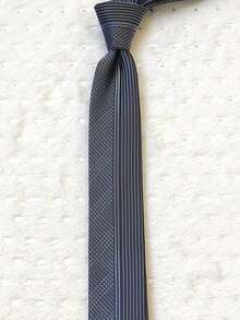 Men's Slim 3D Tie With Glitter, Slim (6cm), Casual Fabric. - 深灰色 - 查看 2