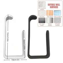 现代壁挂式卫生纸架 - 自粘式塑料卫生纸架，节省空间设计，适用于浴室，安装简便，黑白两色可选 - 彩色 - 查看 3