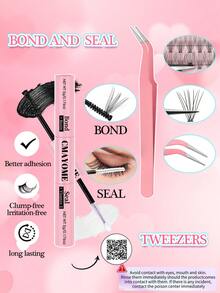 600/570pcs Individual Lashes, D-Curl Volumizing Mixed Styles False Eyelashes Extension Kit With Glue, Tweezer, Brush, 8-18mm Feathery Lashes, Suitable For Beginners DIY At Home, Suitable For Daily, Wedding, Party, Outdoor, Travel, Holiday Occasions - White - View 6