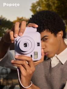 Popoto Instant Camera, Compatible With Mini 11/12 Film, Includes 10 Rolls Of Mini Instant Film, 5 Selectable Modes For Various Scenes, 30 Seconds Development Time, Central Viewfinder, Ideal Christmas Gift (Batteries Not Included) - Camera + Film + Leather Bag - View 8