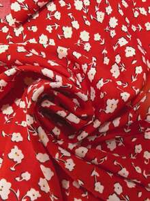 女士波西米亚风红色露背V领夏季连衣裙，无袖吊带性感露背修身腰部派对连衣裙，可爱蝴蝶结沙滩度假连衣裙 - 紅色 - 查看 9