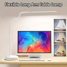 LED阅读灯，可调光夜灯，带灵活鹅颈灯臂，360°可调，3种颜色模式和10级亮度，适用于家庭/办公室/绘画/阅读 - 3種顏色 - 查看 7