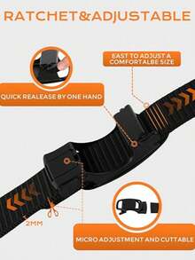 男士棘轮皮带，尼龙材质，1 3/8 英寸帆布棘轮皮带，时尚男士尼龙网布皮带 - 彩色 - 查看 3