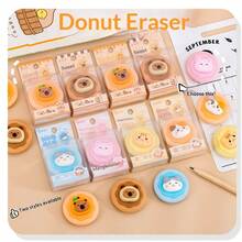 Capybara Donut Shaped Erasers, Cute Cartoon Design, Clean, Minimal Waste, Student Encouragement Small Gift Stationery, Classroom Reward Supplies - Multicolor - View 10