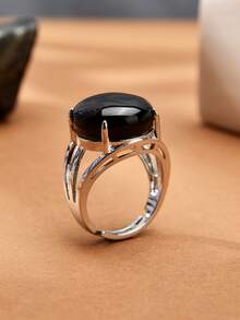 1pc Natural Crystal & Stone Open Ring, Suitable For Daily Wear By Men And Women - Multicolor - View 16
