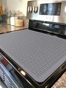 1pc 28"X20" Silicone Stove Top Cover Mat - Heat Resistant Glass Stovetop Burner Cover, Flat RV Cooktop Protector Pad, Extra Large Silicone Dish Drying Mat - Solid Color - View 3