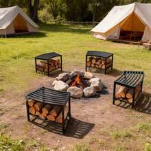 4-Piece Metal Backless Storage Bench Set, Weather-Resistant Curved Outdoor Bench & Plant Stand, Black - A - View 5