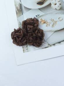 1pc Elegant Floral Mesh Rose Brooch, Suitable For Women To Wear On Daily, Party, And Work Outfits - Shape - View 13