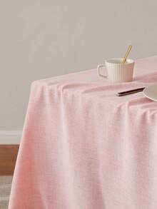 1/36pcs Elegant Solid Color Tablecloth, Skin-Friendly Absorbent Reusable, Suitable For Valentine's Day Picnic, Party, Living Room, Dining Room, Home Decor - Pink - View 9
