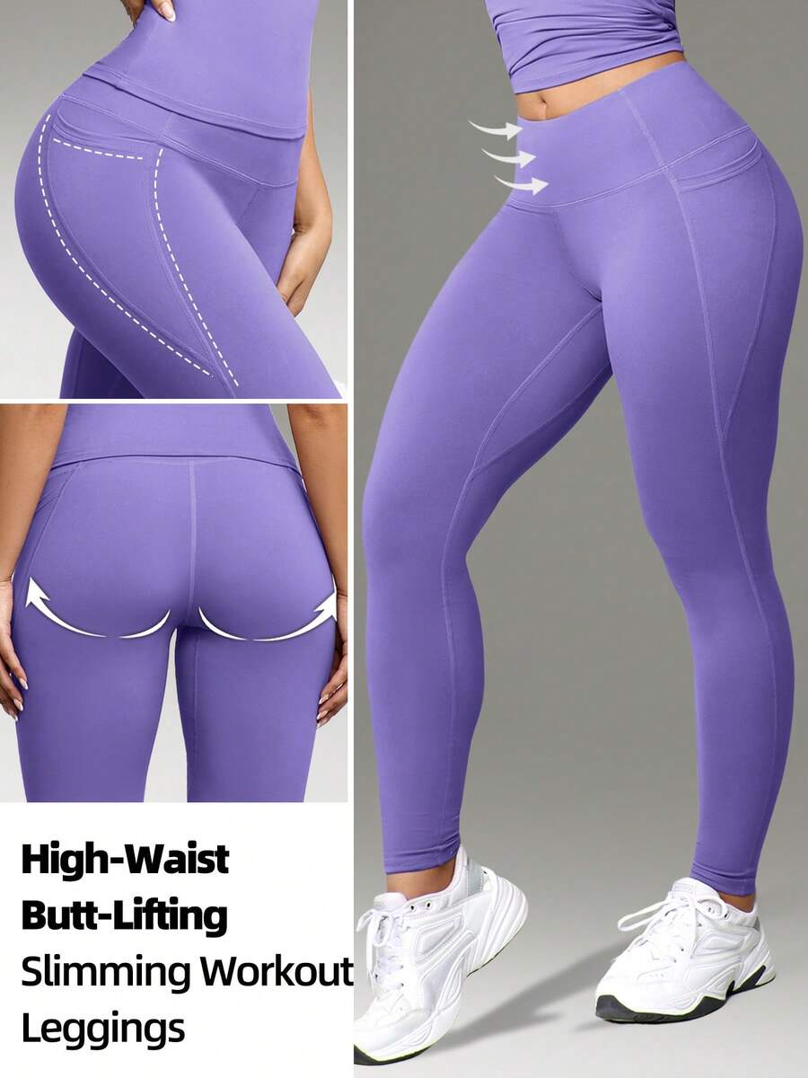 Quần thể thao co giãn dành cho nữ - Kiểu dáng ôm sát, phù hợp cho yoga và tennis. - Màu Lilac Tím - Xem 1