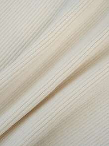 Camiseta de punto con cuello polo y mangas raglán cortas para mujer, ligera y versátil, ideal para primavera/verano - Albaricoque - Ver 9