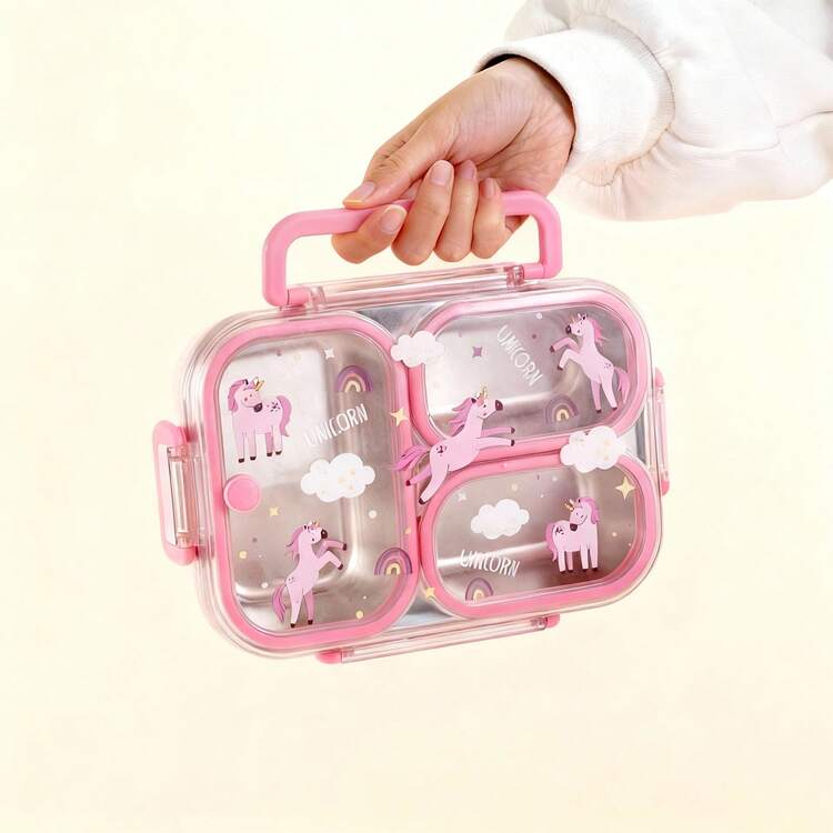 WORTHBUY 900ML 304 Stainless Steel Lunch Box With Compartments,Divided Bento Box, Sealed Leak-Proof Lunch Container, Portable Large Capacity Fruit Salad Food Storage Container,Hot Water Heatable,Dishwasher & Microwave Allowable,Suitable For Students And Adults Use In Home, School, Office, Picnic,Back To School - Multicolor - View 6