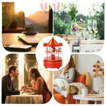 Caja De MúSica CláSica Accionada A Mano, Regalo De CumpleañOs Creativo Y RomáNtico Para Parejas, Elegante DecoracióN De Escritorio, Caja De MúSica De Carrusel Giratorio A Cuerda, Ornamento Musical Con TemáTica De Caballos Blanco-Rosa-Rojo-Azul, Caja De MúSica Decorativa Para DecoracióN De PasteleríA Y Ocasiones De Regalo, Caja De MúSica Giratoria - rojo - Ver 8