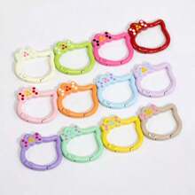1pc Cute Multi-Color Bowknot Cat Spring Clasp Charm, Random Color Jewelry DIY Accessory, Keychain, Phone Strap - Mixed Color Cat Clip - View 2