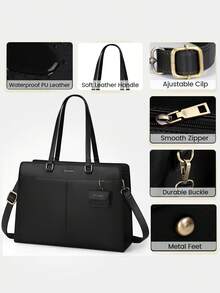 Túi đựng laptop nữ 15.6 inch, túi xách công sở chống thấm nước bằng da PU, túi đeo vai, túi đựng tài liệu công sở, túi đi học. - Nhiều màu - Xem 5