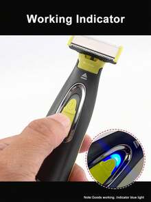 Afeitadora eléctrica unisex, recortadora corporal portátil, afeitadora USB con cuchillas en T para barba y axilas, resistente al agua - Amarillo - Ver 5