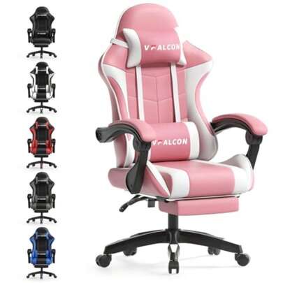 XTREME Gaming Chair Ergonomic Reclining Chair With Footrest 360° Swivel Height Adjustable Pink
