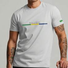 Premium Streetwear Printed Cotton T-Shirt, Casual, Comfortable, Brazil, Three Colors - Casual Fashion, New Release 2025 - 白色 - 查看 1
