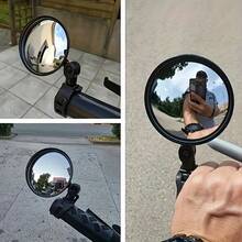 Adjustable Rotating Bicycle Rearview Mirror - Enhances Road Safety And Visibility, Bike Side Mirror, Cycling Helmet Mirror, Durable, Suitable For Outdoor Enthusiasts, Round - Black - View 8