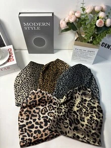 1件豹纹双面帽/围脖，保暖舒适，适合寒冷冬季穿着，也适合日常外出。 - 彩色 - 查看 10