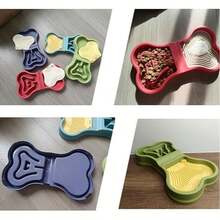 骨头形状硅胶宠物慢食垫 - 防滑设计，帮助狗狗健康进食，减慢进食速度 - 彩色 - 查看 1