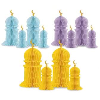 4pcs Ramadan Party Decorations Ramadan Honeycomb Centerpiece Eid Mubarak Centerpieces Islamic Table Decoration For Home Office Party Supplies