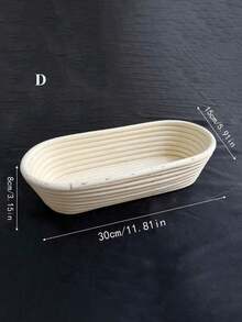 1个现代椭圆/圆形藤编面包发酵篮，带内衬，适用于酸面包烘焙，多功能厨房工具，食品级，多种尺寸可选，适合圣诞节、复活节、感恩节和父亲节。 - 白色 - 查看 20